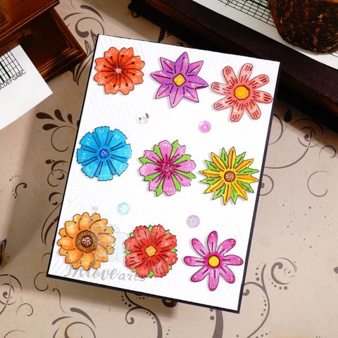 Inlovearts 9pcs Daisy Flowers Cutting Dies