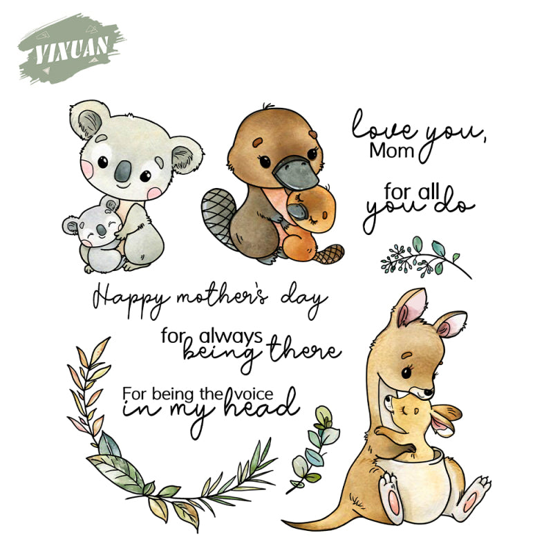 Inlovearts Animals Mother Dies with Stamps Set