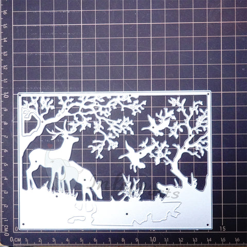Inlovearts Animals in the Forest Background Board Cutting Dies
