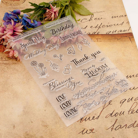 Inlovearts Anniversary Word Clear Stamps