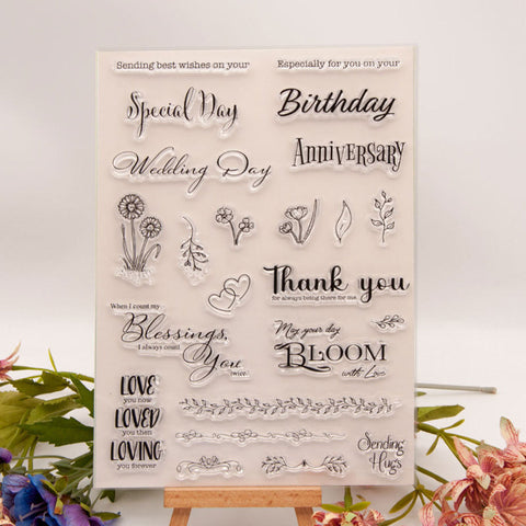 Inlovearts Anniversary Word Clear Stamps