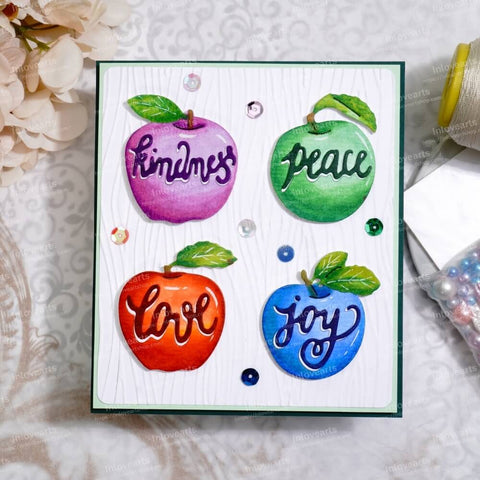 Inlovearts Apple with Word Cutting Dies