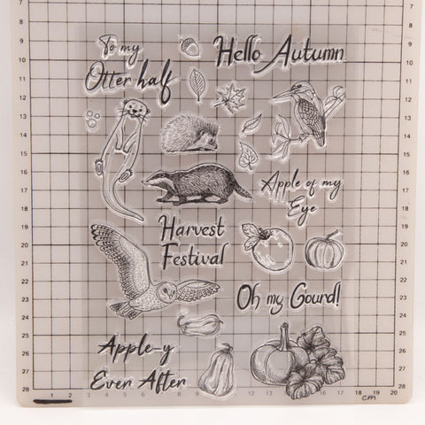 Inlovearts Autumn Animals Clear Stamps