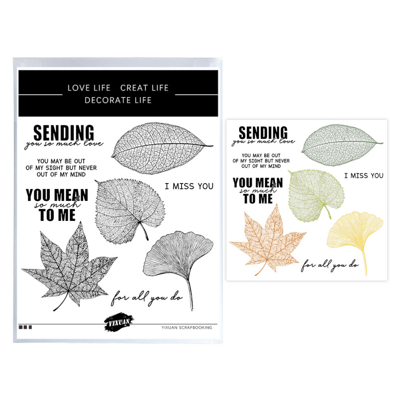 Inlovearts Autumn Leaves Die with Stamps Set