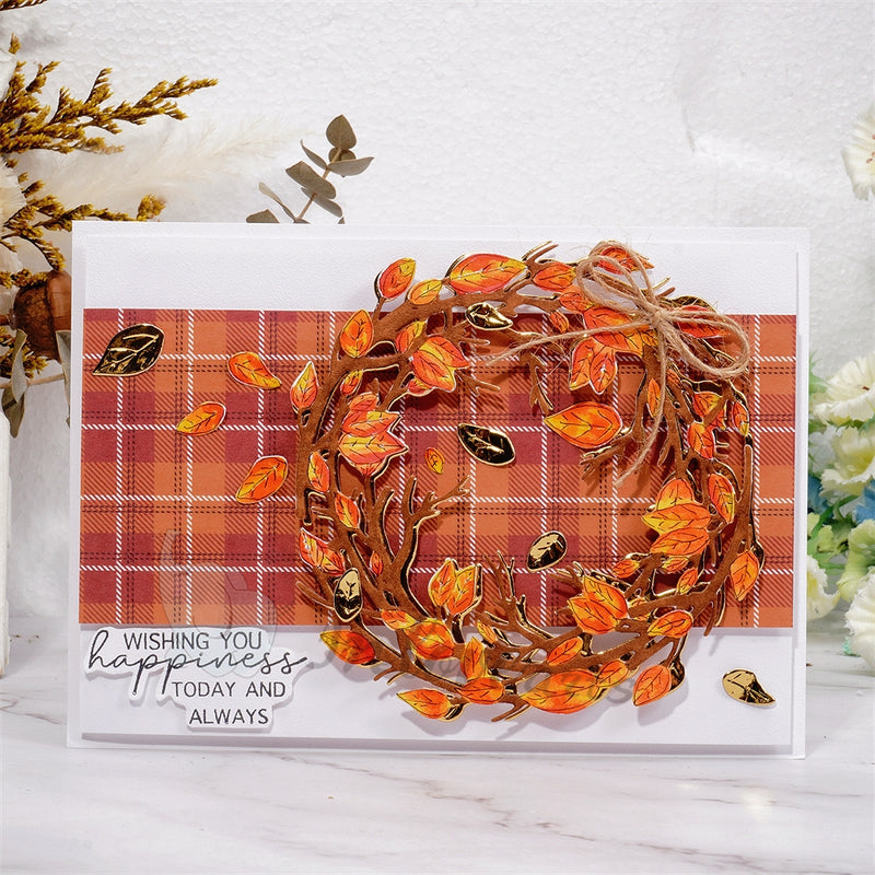 Inlovearts Autumn Leaves Frame Cutting Dies