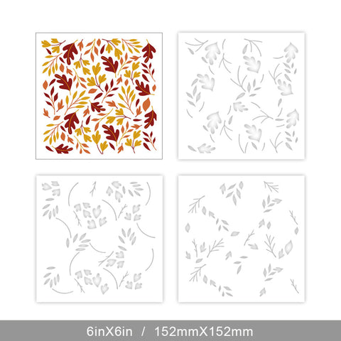 Inlovearts Autumn Leaves Painting Stencil