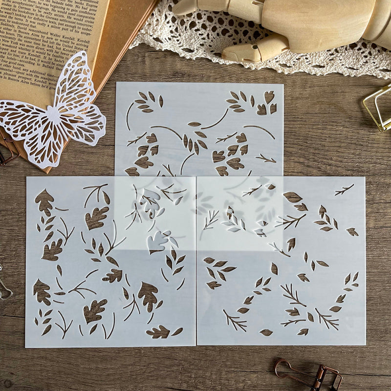 Inlovearts Autumn Leaves Painting Stencil