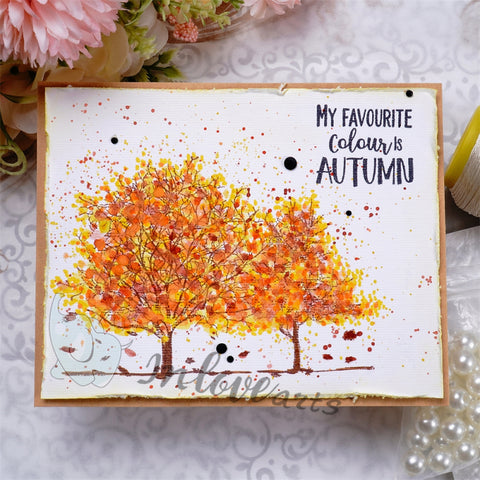 Inlovearts Autumn Nature Theme Dies with Stamps Set