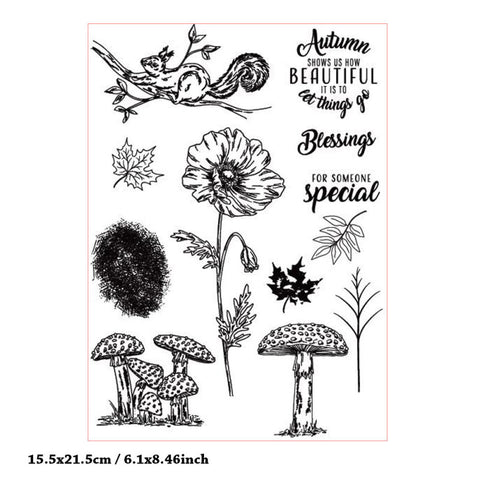 Inlovearts Autumn Plants Clear Stamps