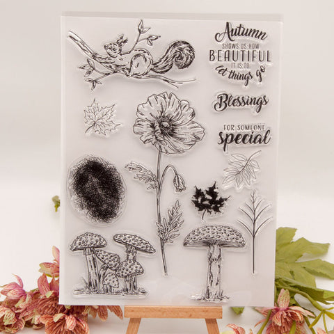 Inlovearts Autumn Plants Clear Stamps