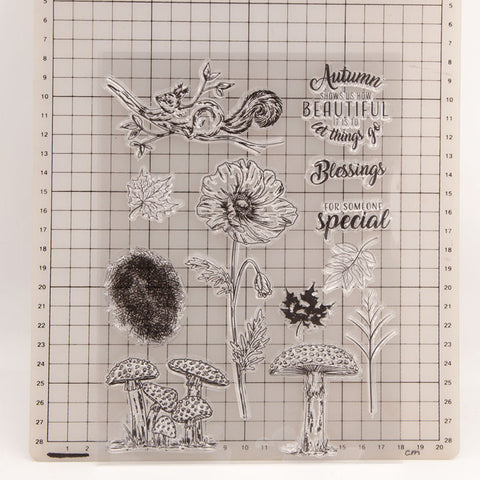 Inlovearts Autumn Plants Clear Stamps