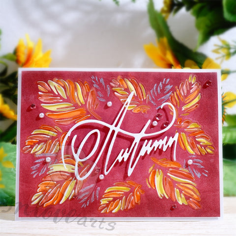 Inlovearts Autumn Word with Leaves Cutting Dies