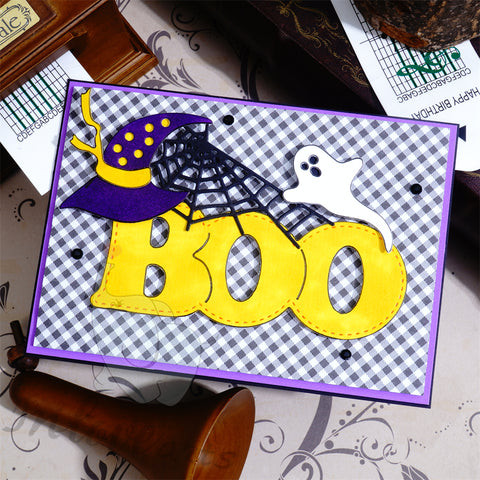 Inlovearts BOO with Halloween Decorations Cutting Dies