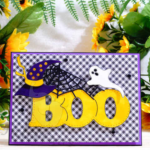 Inlovearts BOO with Halloween Decorations Cutting Dies