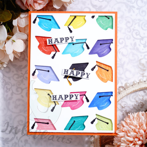 Inlovearts Bachelor Cap Background Board Cutting Dies