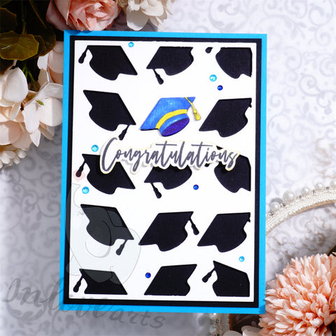 Inlovearts Bachelor Cap Background Board Cutting Dies