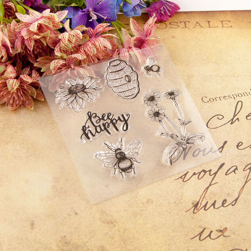 Inlovearts Bee and Flower Clear Stamps