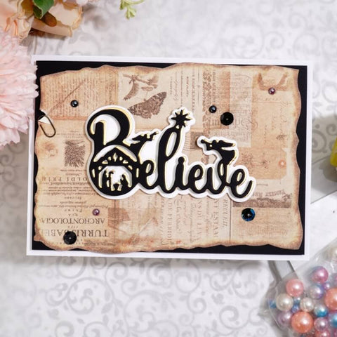 Inlovearts Believe Word with Prayer Scenary Cutting Dies