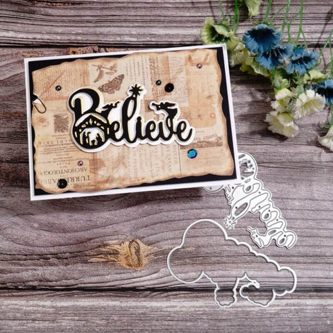 Inlovearts Believe Word with Prayer Scenary Cutting Dies