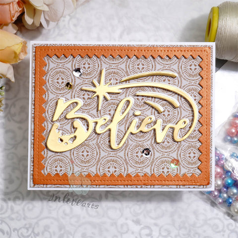 Inlovearts Believe Word with Shining Star Cutting Dies