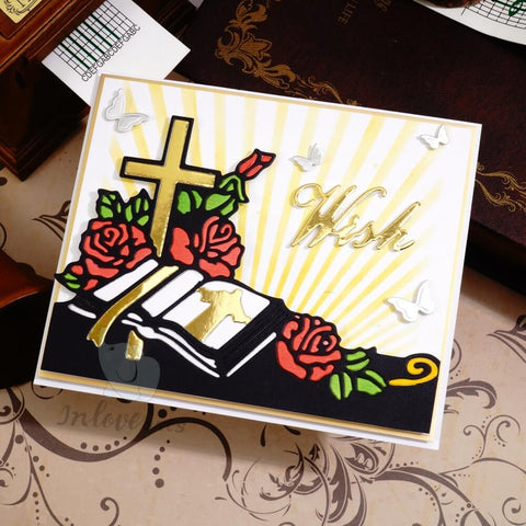 Inlovearts Bible and Flowers Cutting Dies