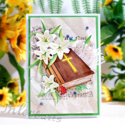 Inlovearts Bible with Flower Cutting Dies