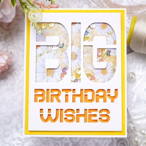 Inlovearts Big Birthday Wish Background Board Cutting Dies