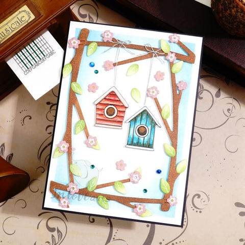 Inlovearts Bird House and Branch Frame Cutting Dies