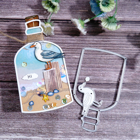 Inlovearts Bird in Drifting Bottle Cutting Dies