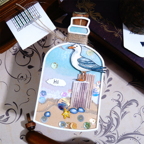 Inlovearts Bird in Drifting Bottle Cutting Dies