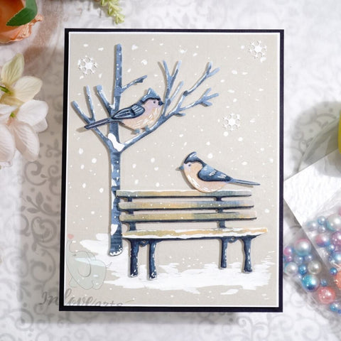 Inlovearts Birds Tree and Bench Cutting Dies