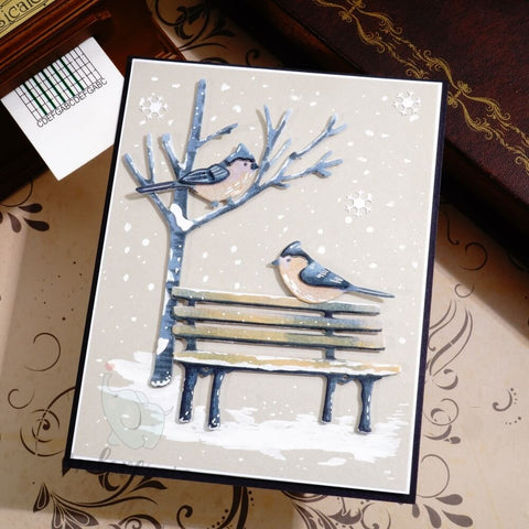 Inlovearts Birds Tree and Bench Cutting Dies