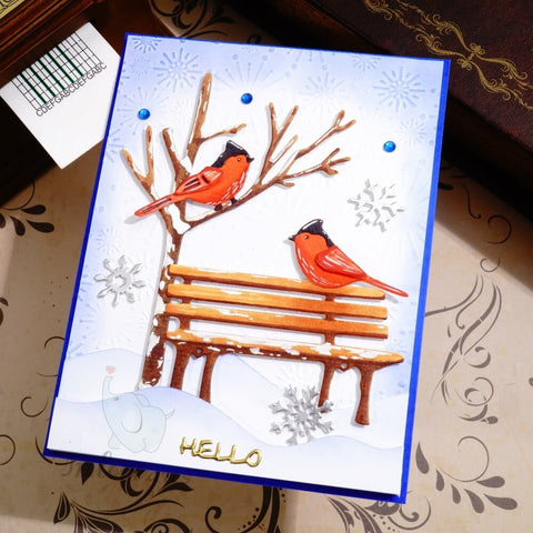 Inlovearts Birds Tree and Bench Cutting Dies