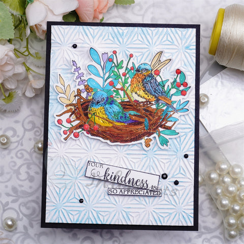 Inlovearts Bird with Nest Theme Dies with Stamps Set