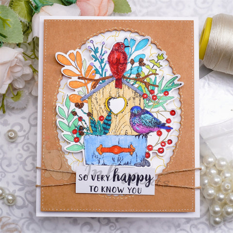 Inlovearts Bird with Nest Theme Dies with Stamps Set