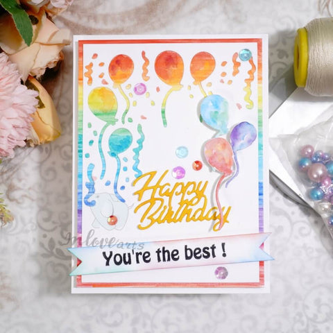 Inlovearts Birthday Balloon Border Cutting Dies