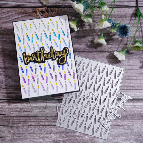 Inlovearts Birthday Candles Background Board Cutting Dies