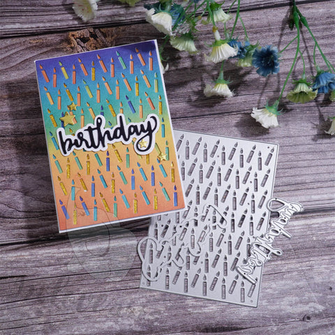 Inlovearts Birthday Candles Background Board Cutting Dies