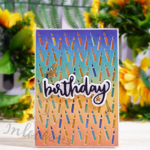 Inlovearts Birthday Candles Background Board Cutting Dies