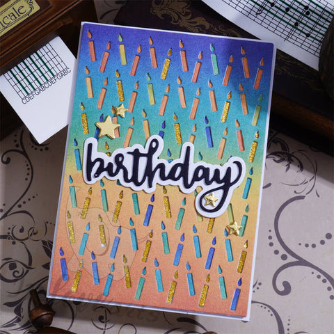 Inlovearts Birthday Candles Background Board Cutting Dies