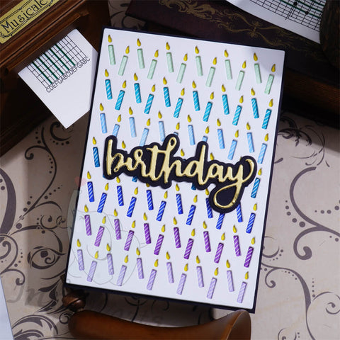 Inlovearts Birthday Candles Background Board Cutting Dies