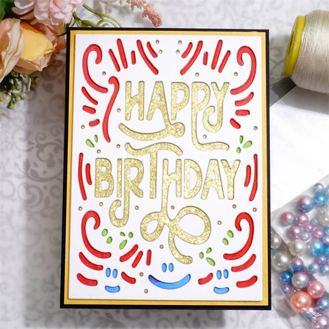 Inlovearts Birthday Cheers Background Board Cutting Dies