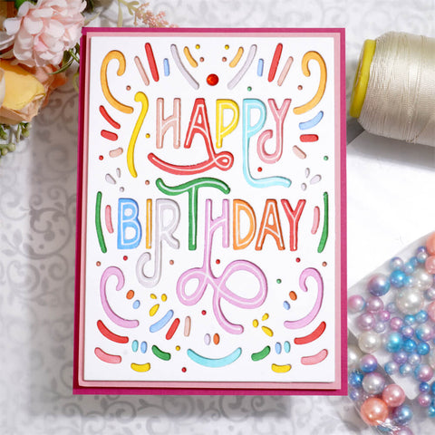 Inlovearts Birthday Cheers Background Board Cutting Dies