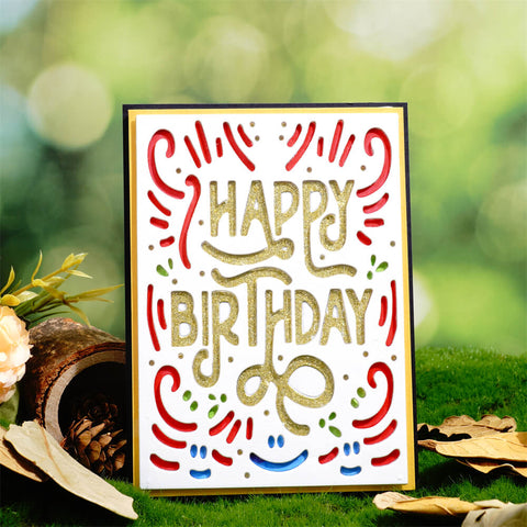 Inlovearts Birthday Cheers Background Board Cutting Dies