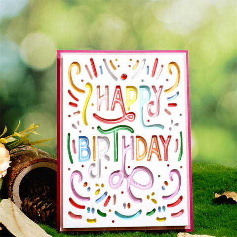 Inlovearts Birthday Cheers Background Board Cutting Dies