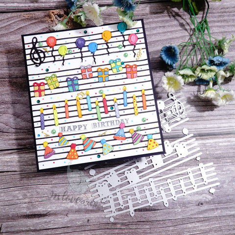 Inlovearts Birthday Theme Musical Score Cutting Dies