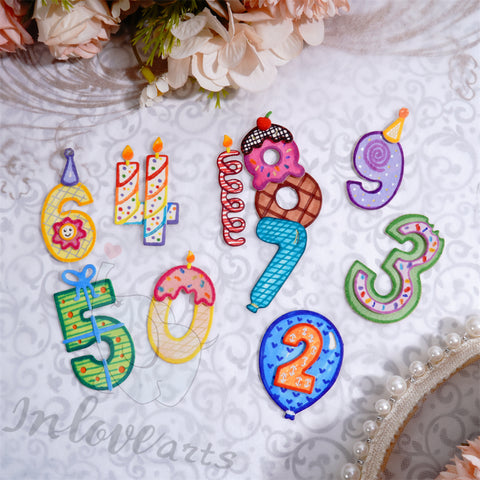 Inlovearts Birthday Theme Number  Cutting Dies