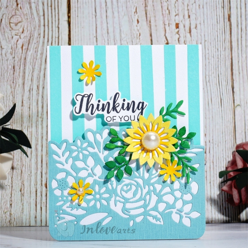 Inlovearts Blooming Flower Border Cutting Dies