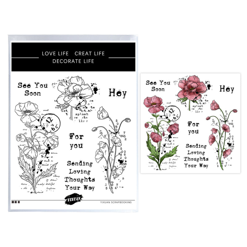 Inlovearts Blooming Flower Clear Stamps