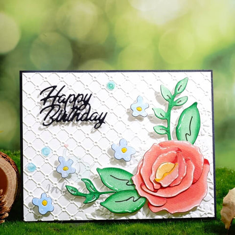 Inlovearts Blooming Rose Corner Border Cutting Dies